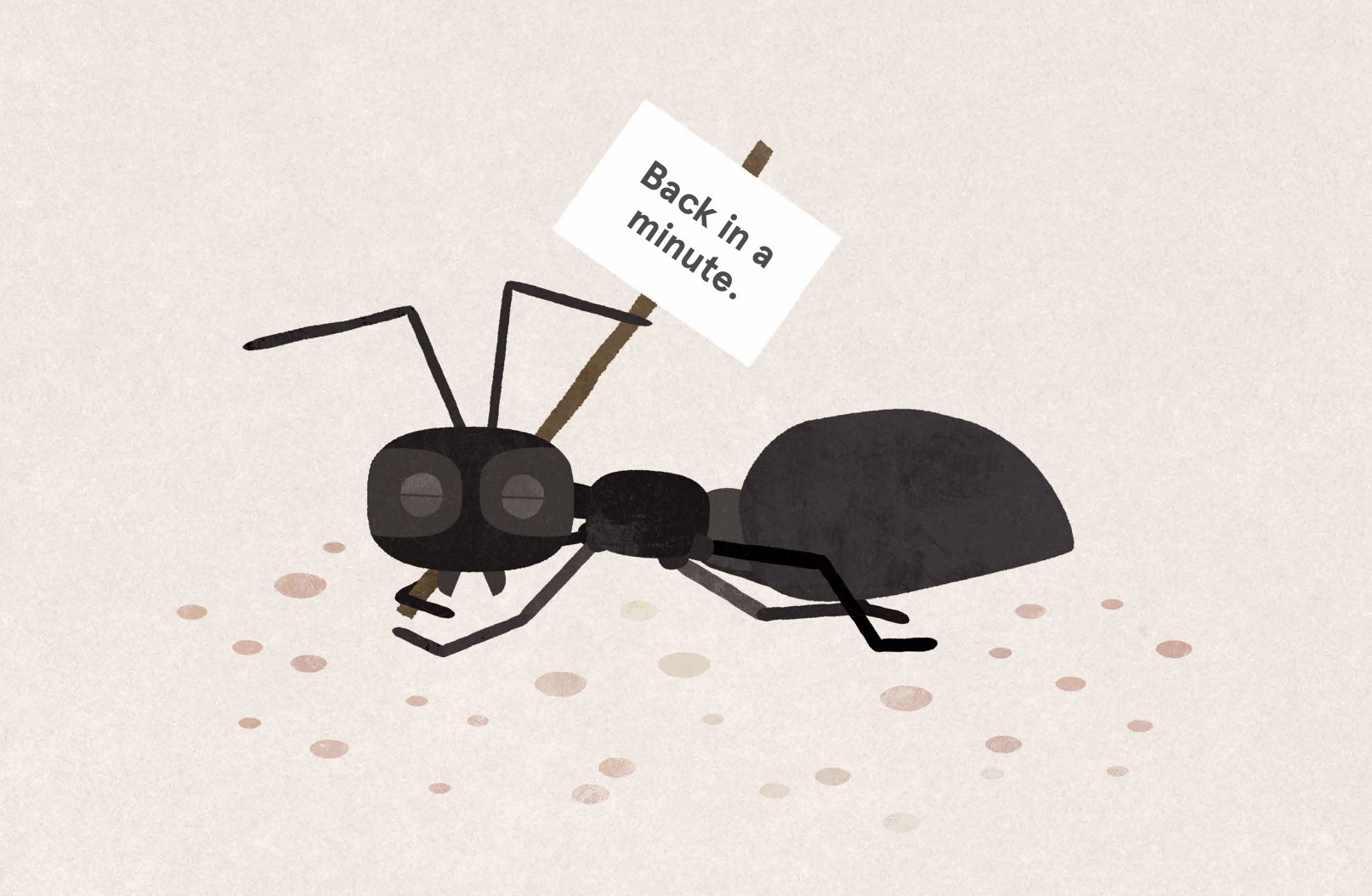 Illustration of a sleeping ant